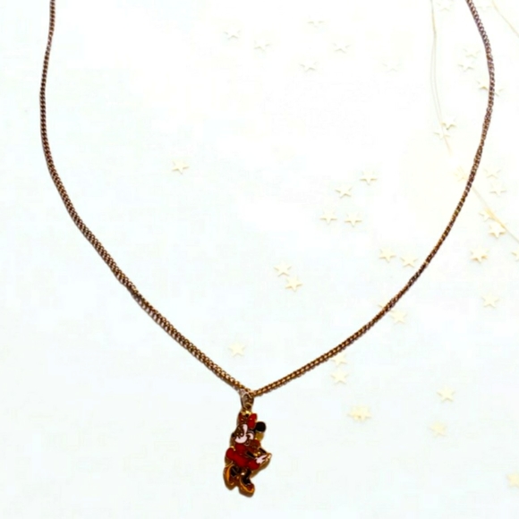 Vintage Walt Disney Productions Enamel Minnie Mouse Pendant Necklace - Picture 8 of 8